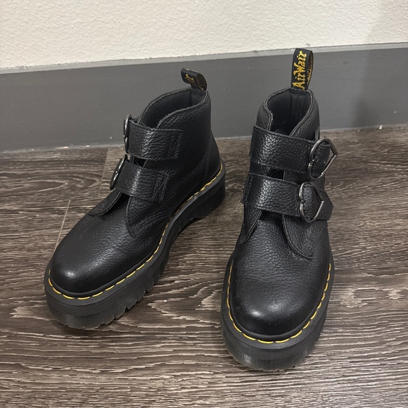 Devon Heart Leather Platform Doc Martens - Picture 1 of 4